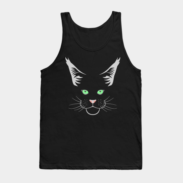 Maine Coon Cat Head Tank Top by LulululuPainting